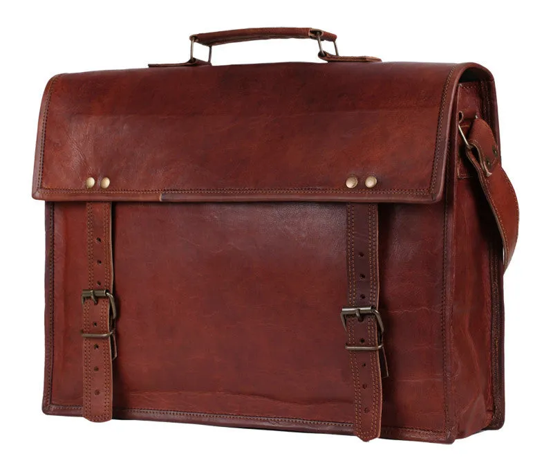 Rustic Leather Briefcase 15"