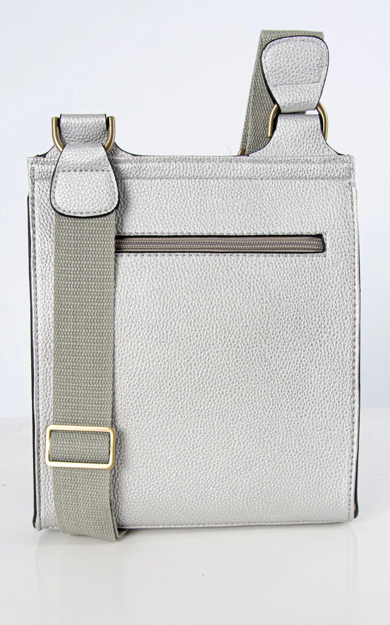 Silver  Messenger Bag