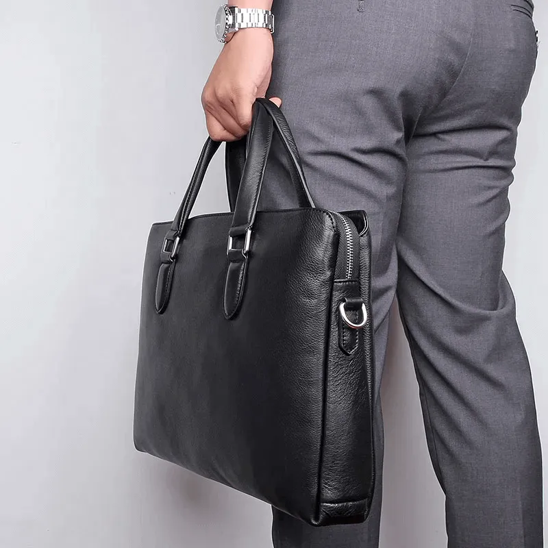 Slim Leather Laptop Bag for Professionals