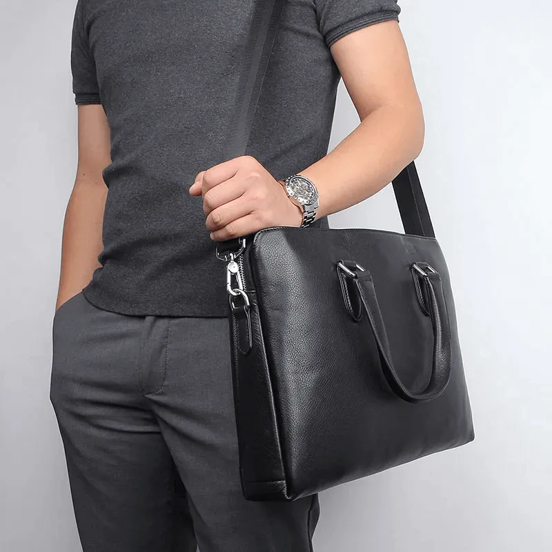 Slim Leather Laptop Bag for Professionals