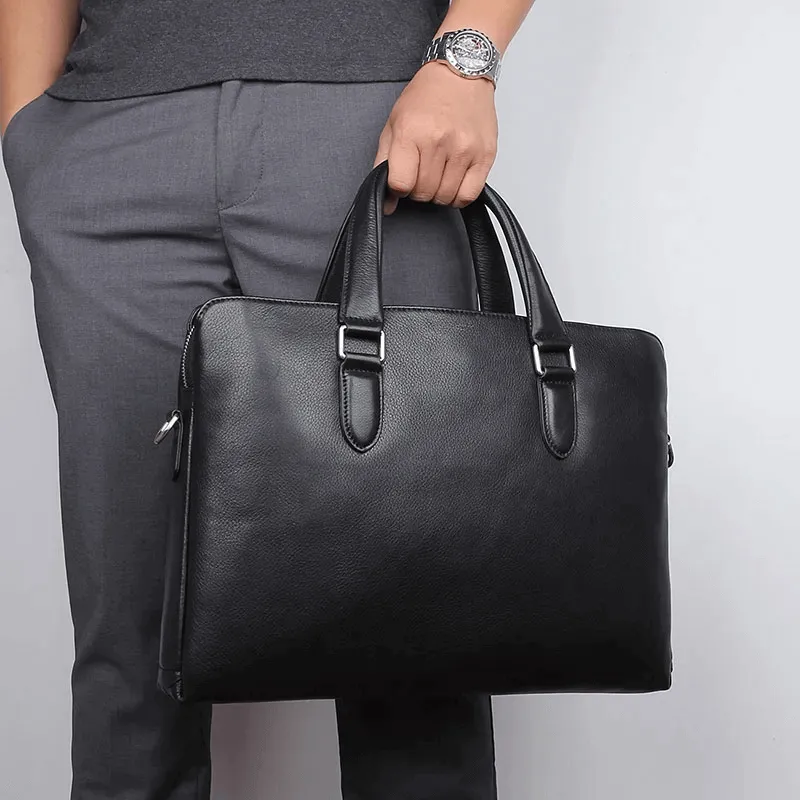 Slim Leather Laptop Bag for Professionals