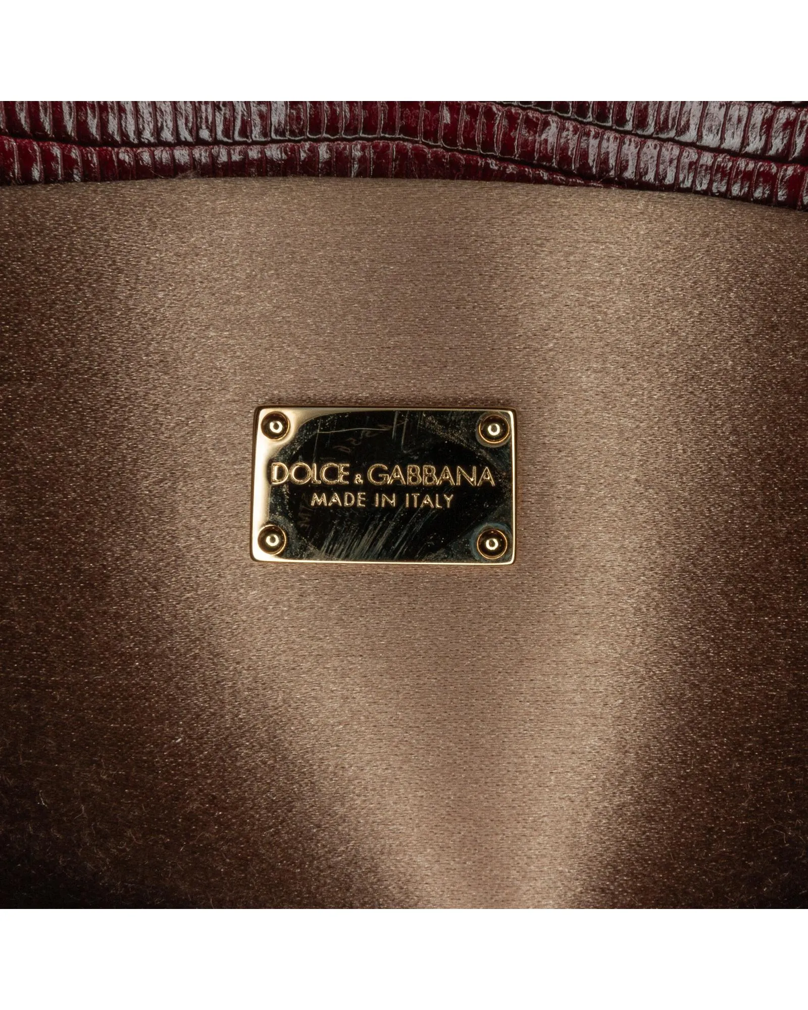 Small Embossed Calfskin Satchel with Detachable Strap