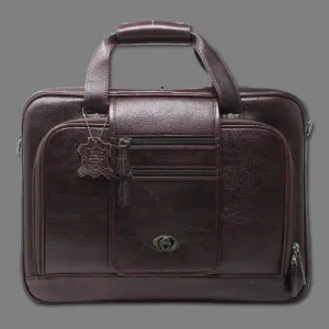 Taha Front Flap Genuine Leather Brown Laptop Bag