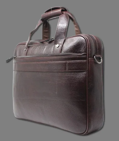 Taha Front Flap Genuine Leather Brown Laptop Bag