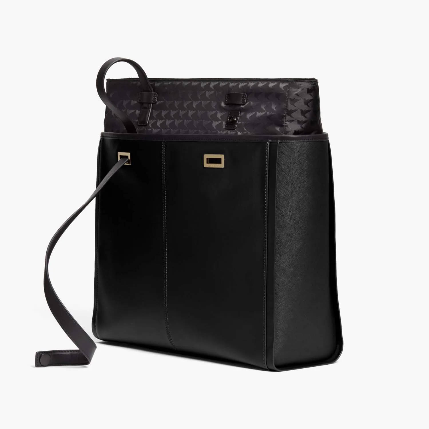 The Seville Prima Tote - Nappa & Saffiano Leather - Black / Gold / Grey