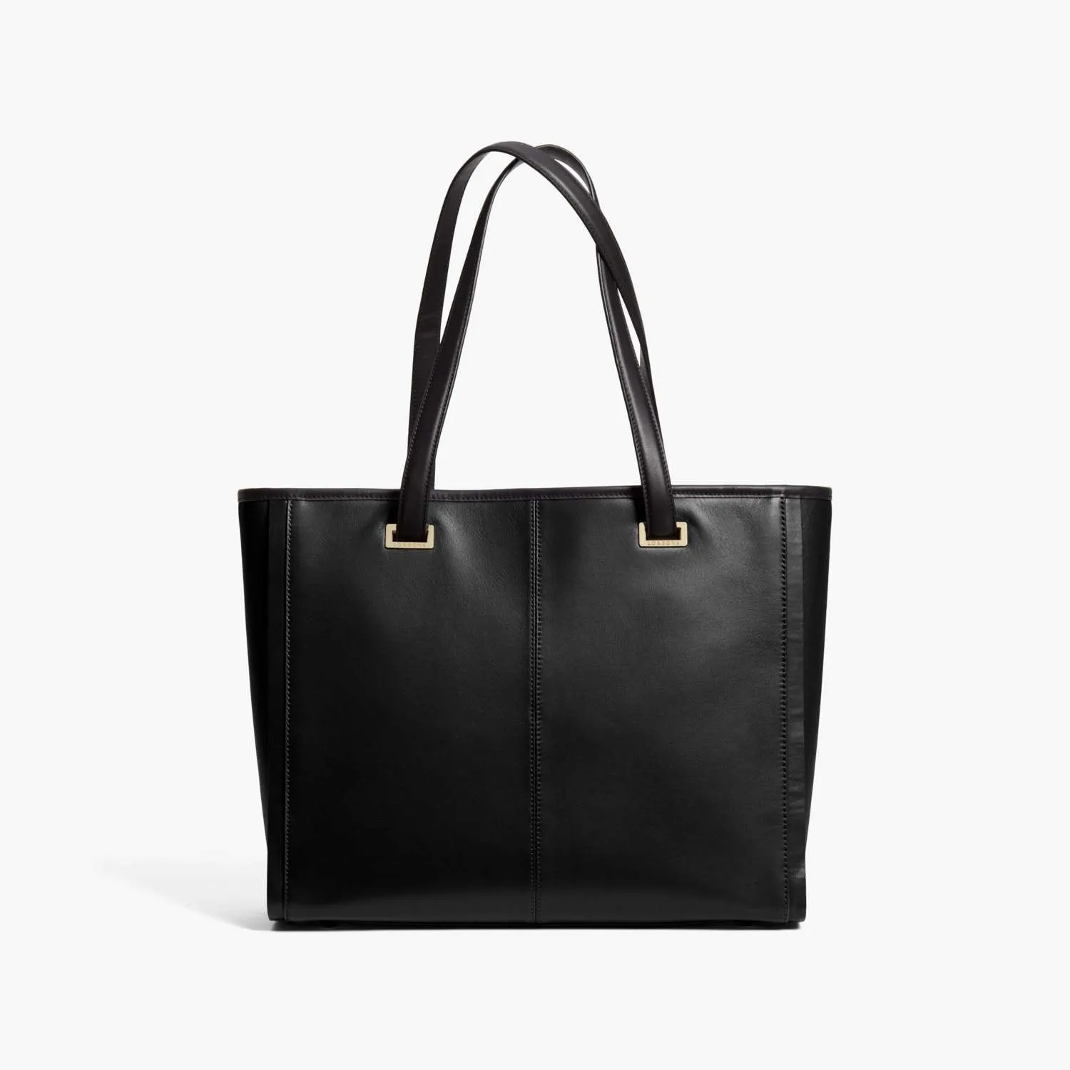 The Seville Prima Tote - Nappa & Saffiano Leather - Black / Gold / Grey