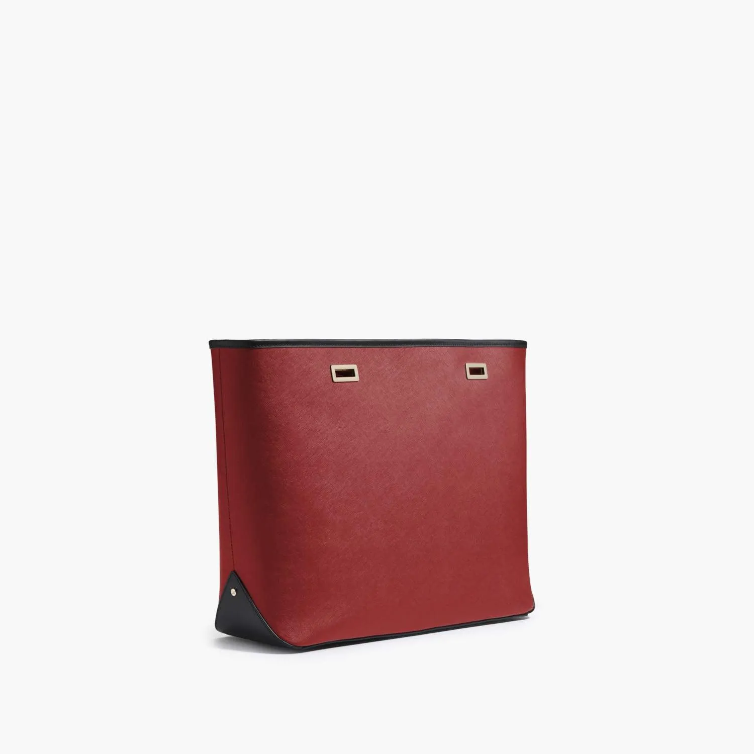 The Seville Shell - Saffiano Leather - Red / Gold / Black