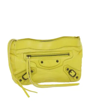 Yellow Leather Pouch with Accessory and Serial No.